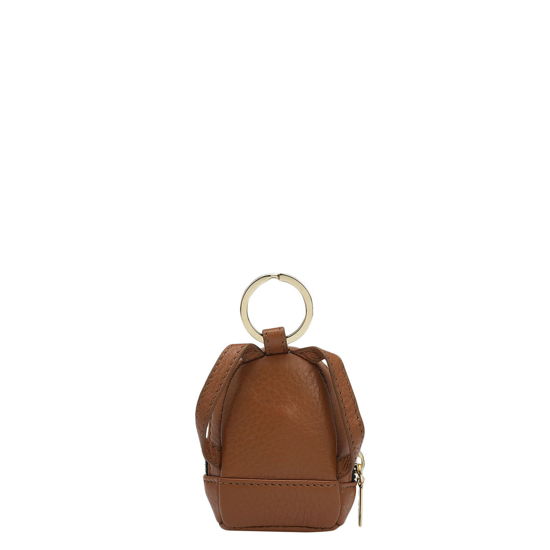 Wax Leather Key Chain - Caramel