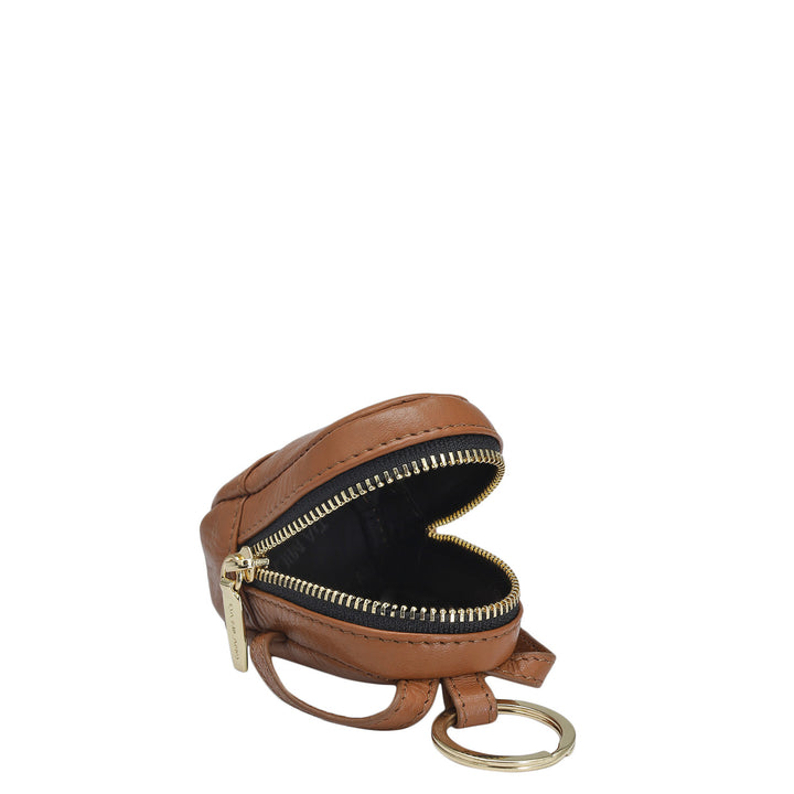 Wax Leather Key Chain - Caramel