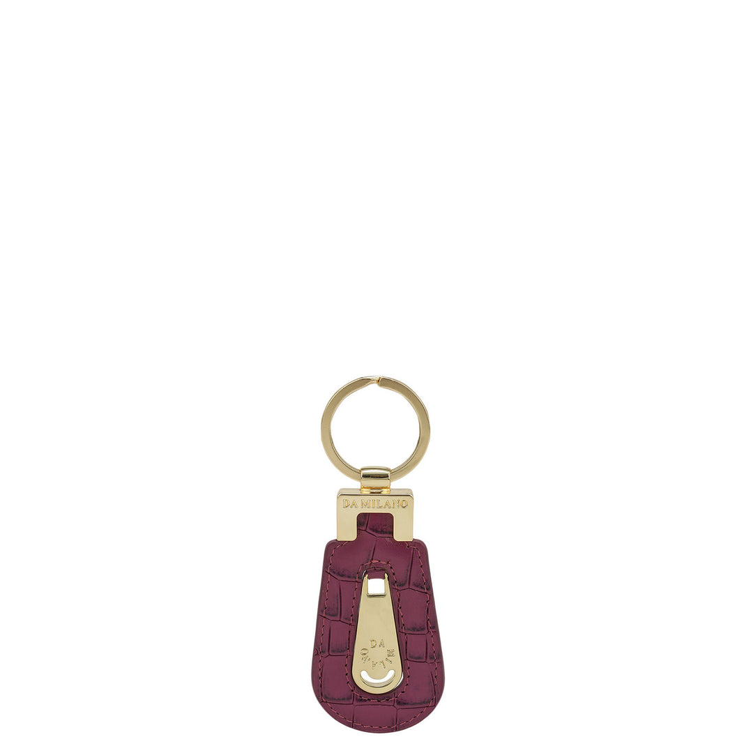 Croco Leather Key Chain - Orchid