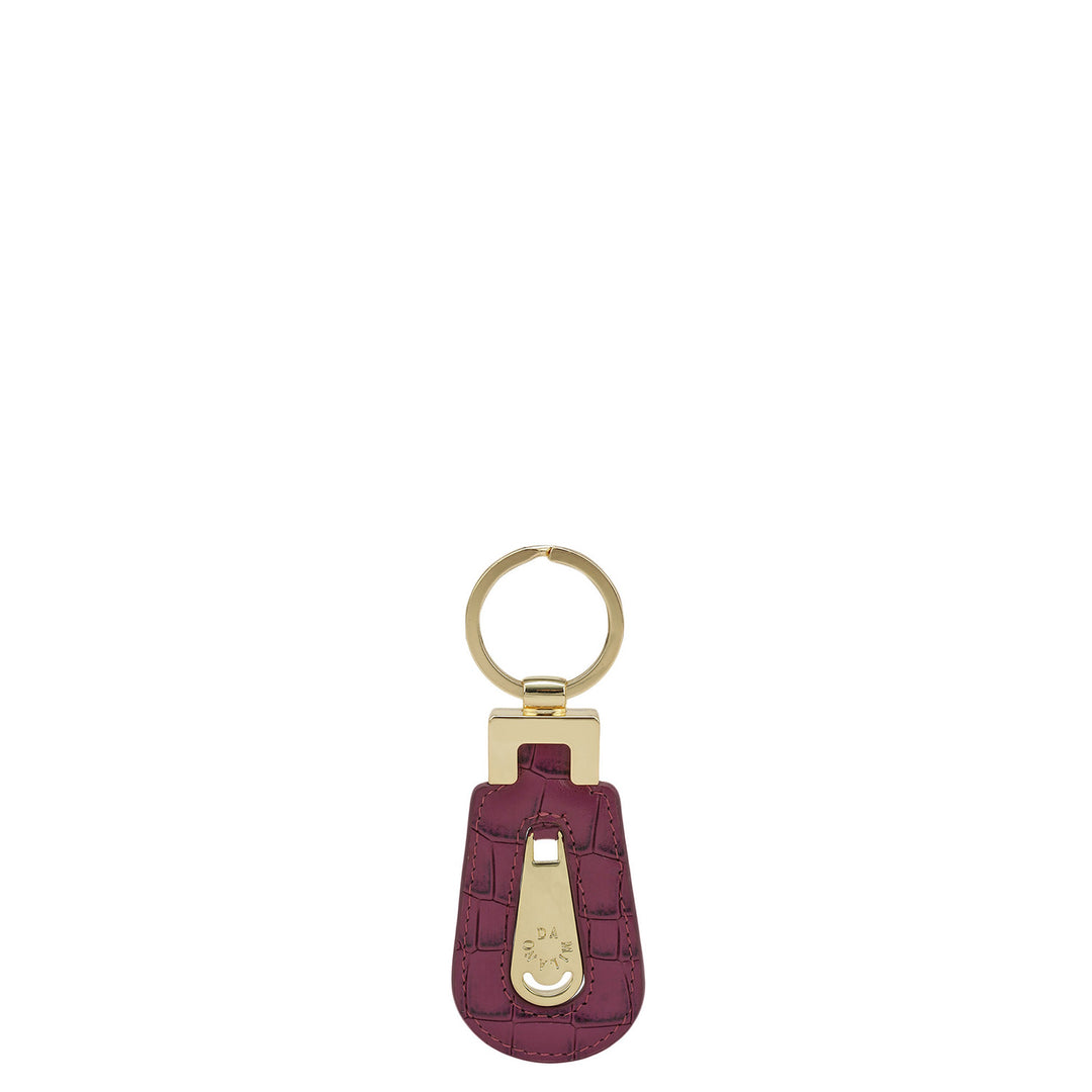 Croco Leather Key Chain - Orchid
