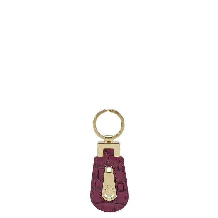 Croco Leather Key Chain - Orchid