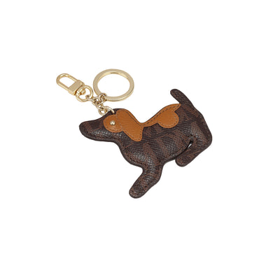 Monogram Franzy Leather Key Chain - Chocolate