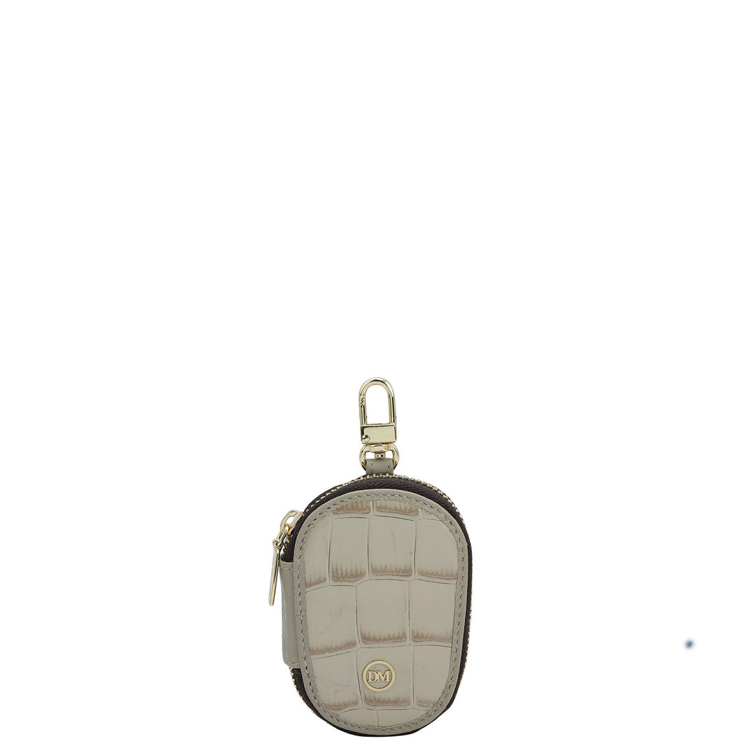 Croco Leather Key Chain - Frost