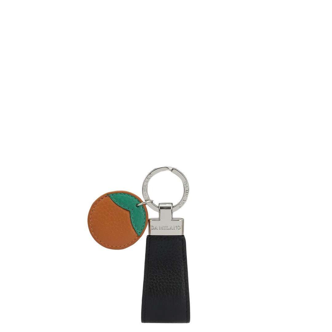 Wax Leather Key Chain - Black