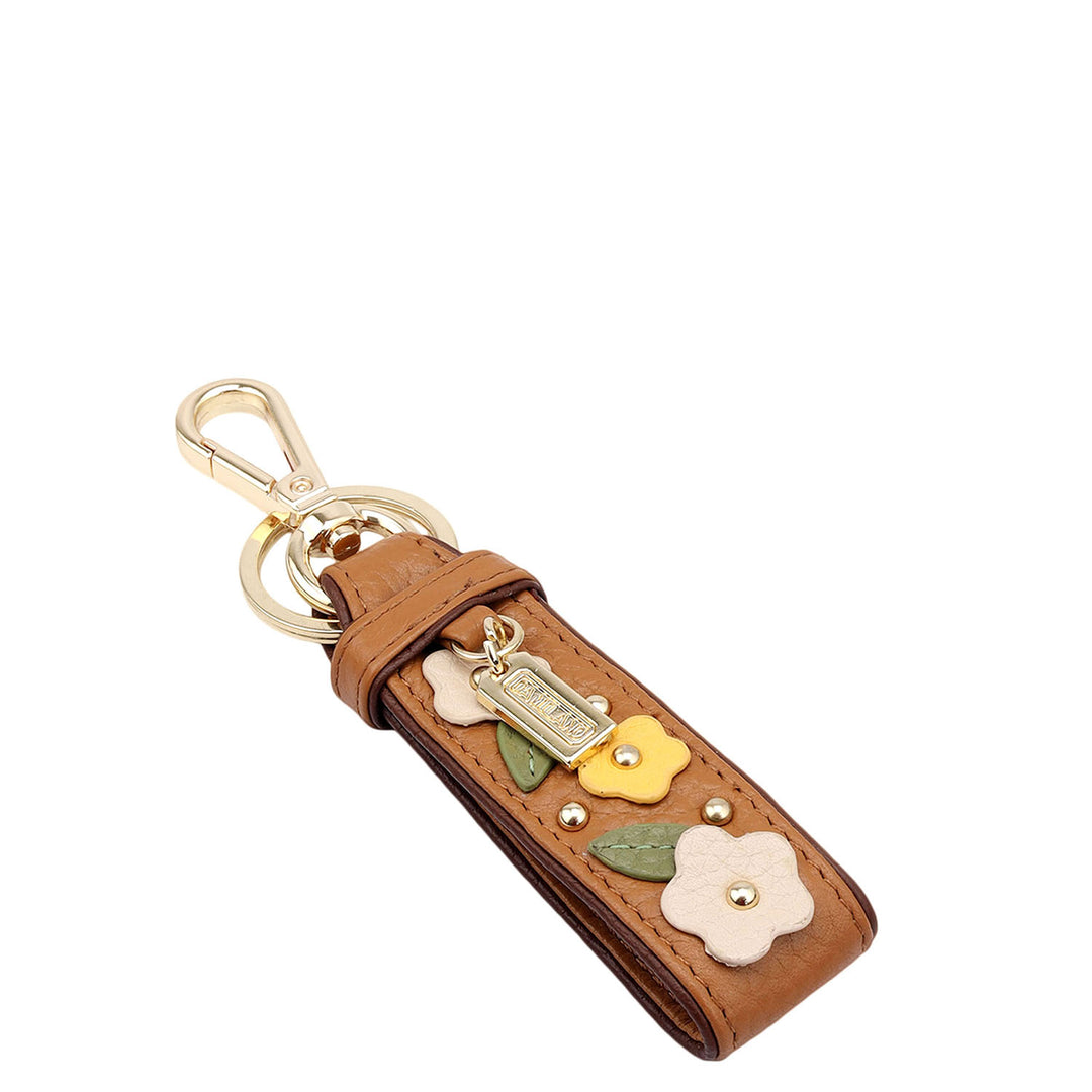 Wax Leather Key Chain - Caramel