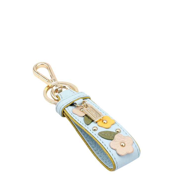 Wax Leather Key Chain - Cloud Blue