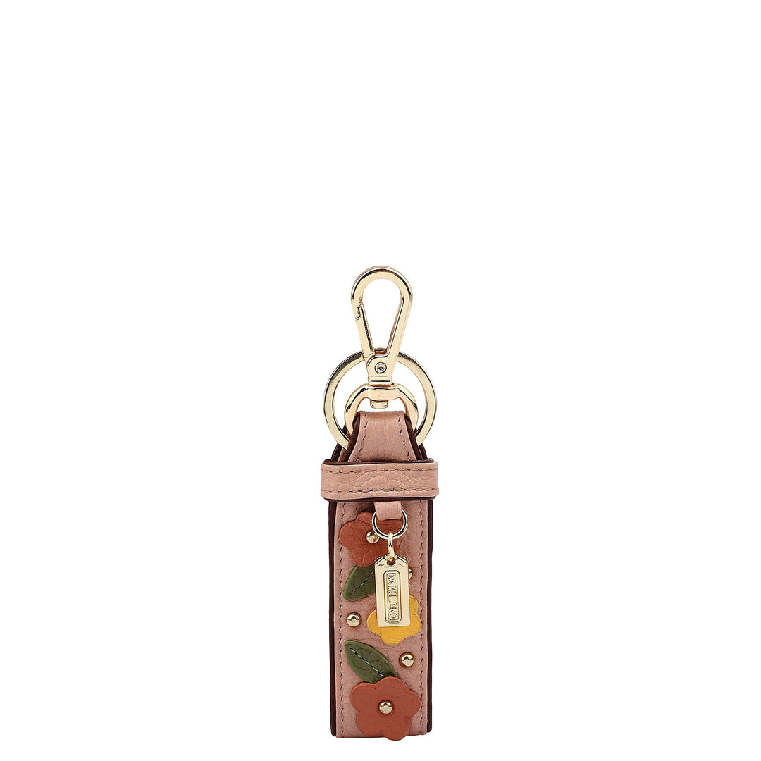 Wax Leather Key Chain - Feather