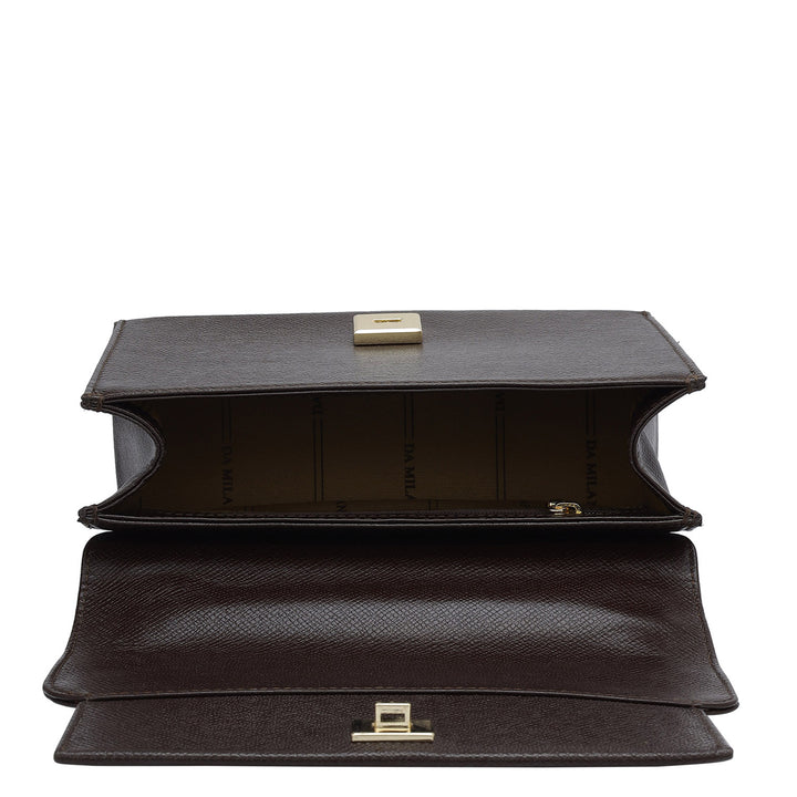 Small Franzy Leather Shoulder Bag - Chocolate