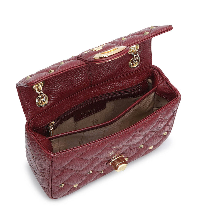 Small Quilting Leather Shoulder Bag - Cherry