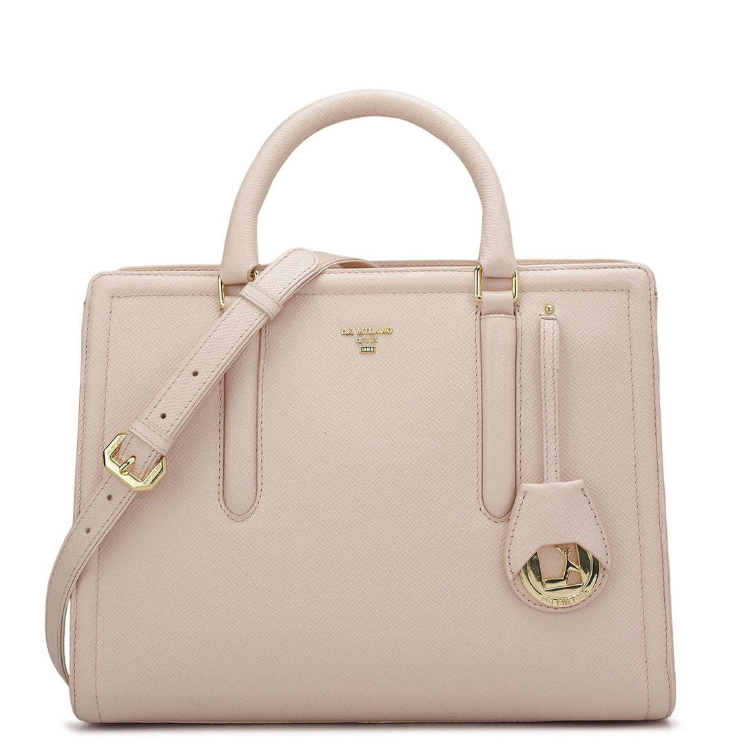 Medium Franzy Leather Satchel - Blush