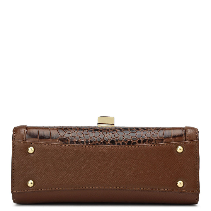 Small Franzy Croco Leather Shoulder Bag - Date