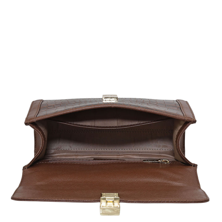 Small Franzy Croco Leather Shoulder Bag - Date