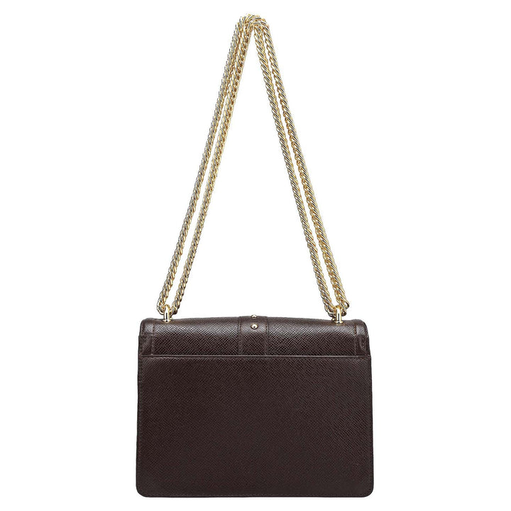 Small Franzy Leather Shoulder Bag - Chocolate