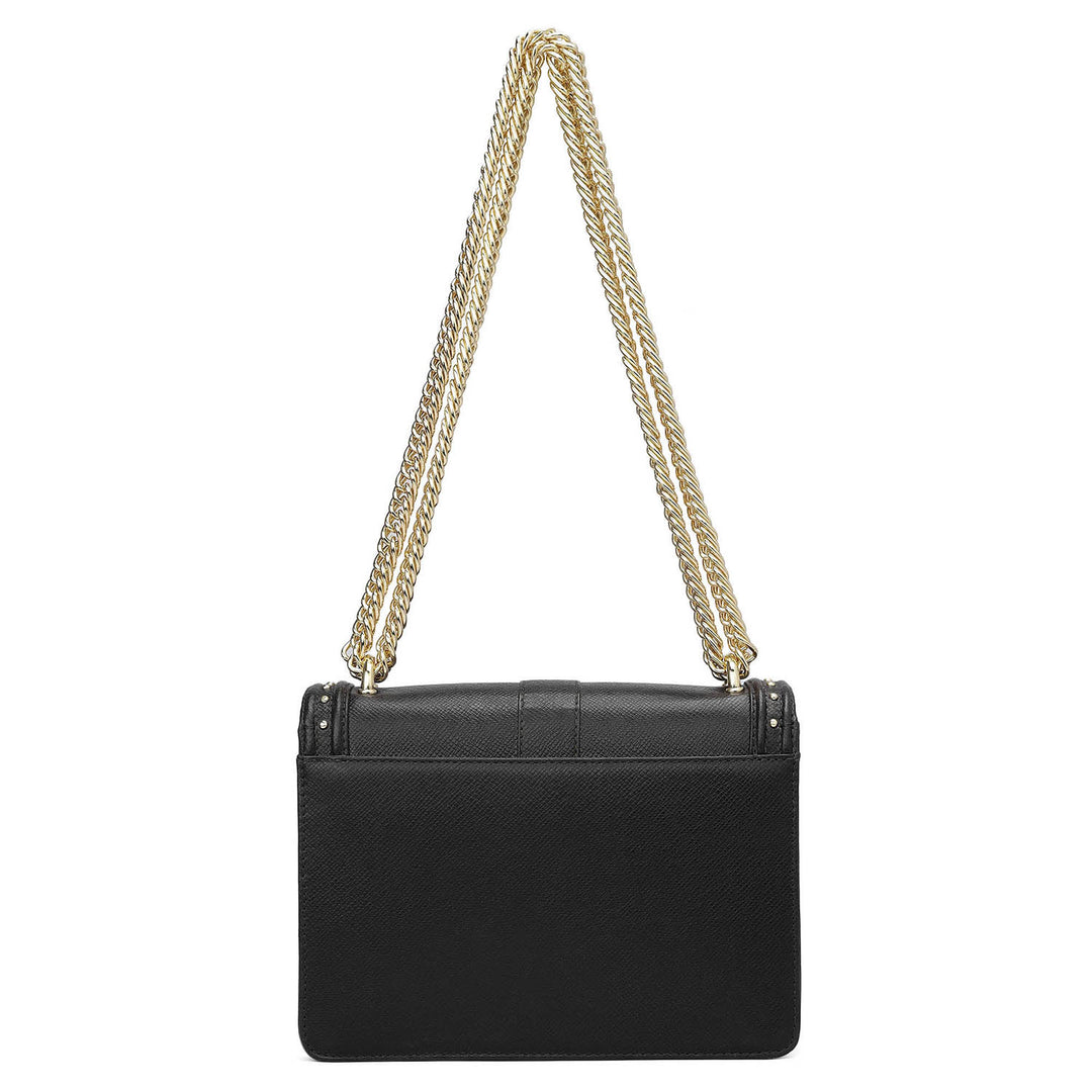 Small Franzy Leather Shoulder Bag - Black
