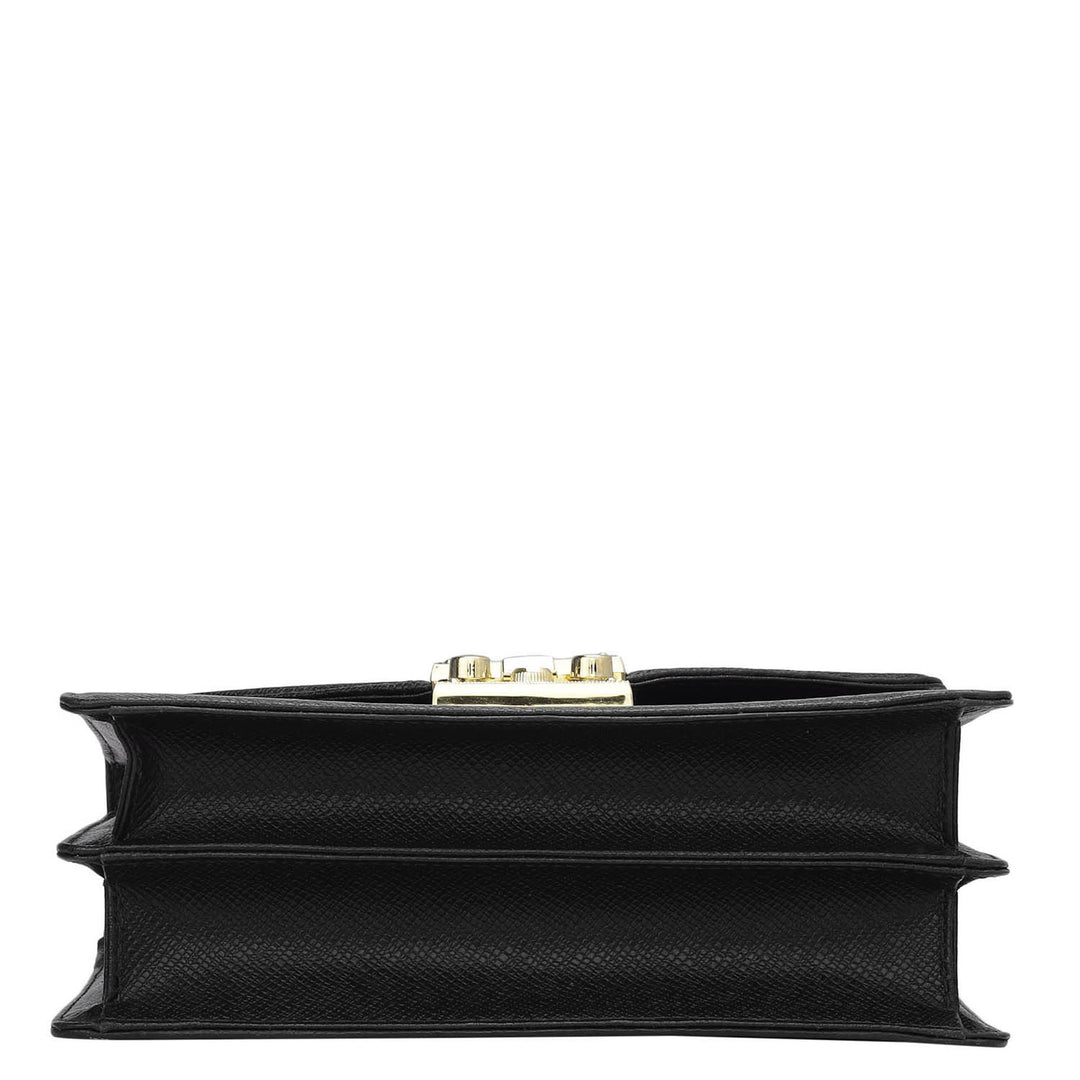 Small Franzy Leather Shoulder Bag - Black