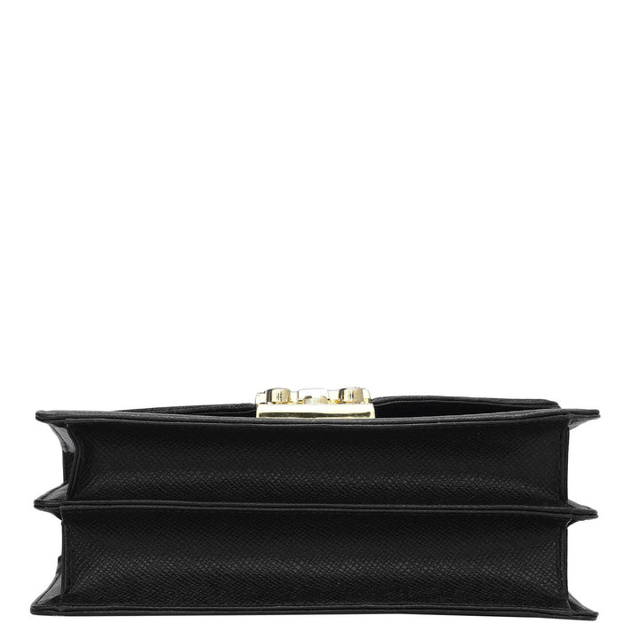 Small Franzy Leather Shoulder Bag - Black