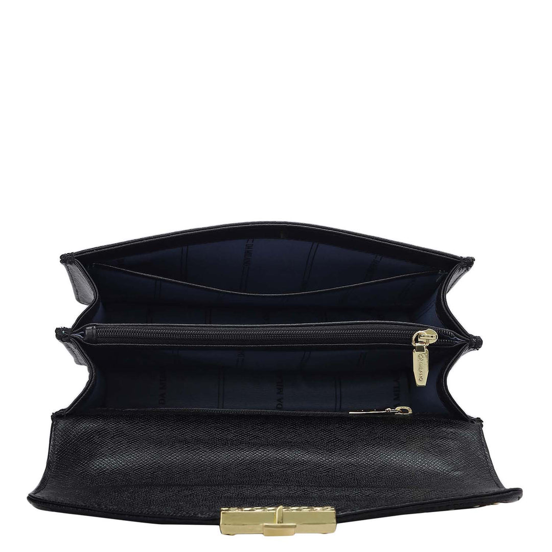Small Franzy Leather Shoulder Bag - Black
