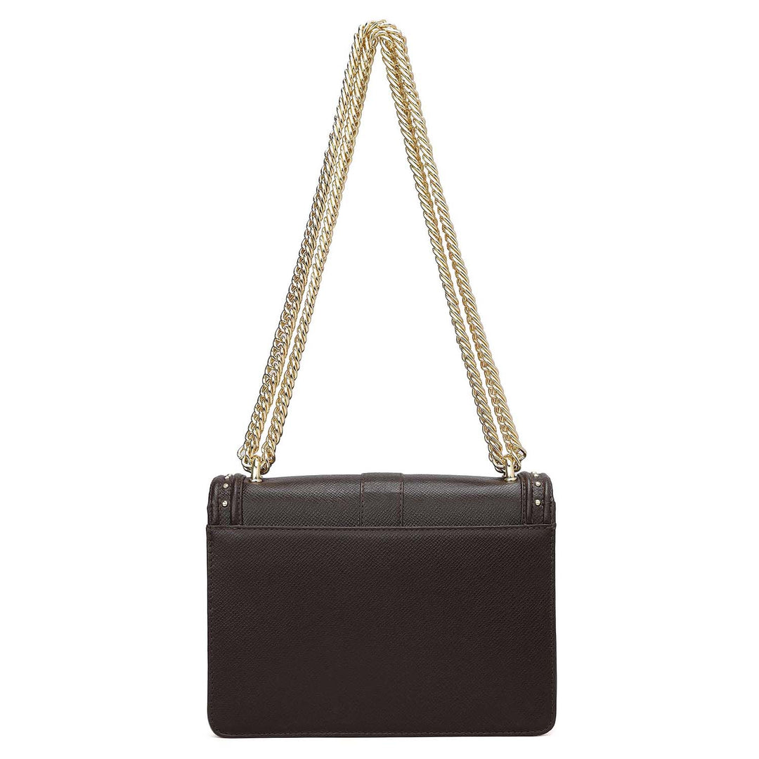 Small Franzy Leather Shoulder Bag - Chocolate