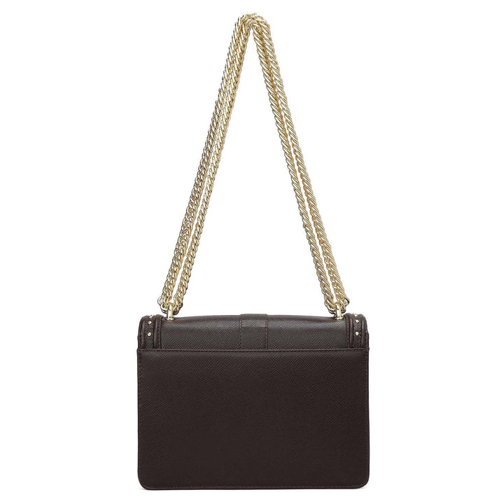 Small Franzy Leather Shoulder Bag - Chocolate