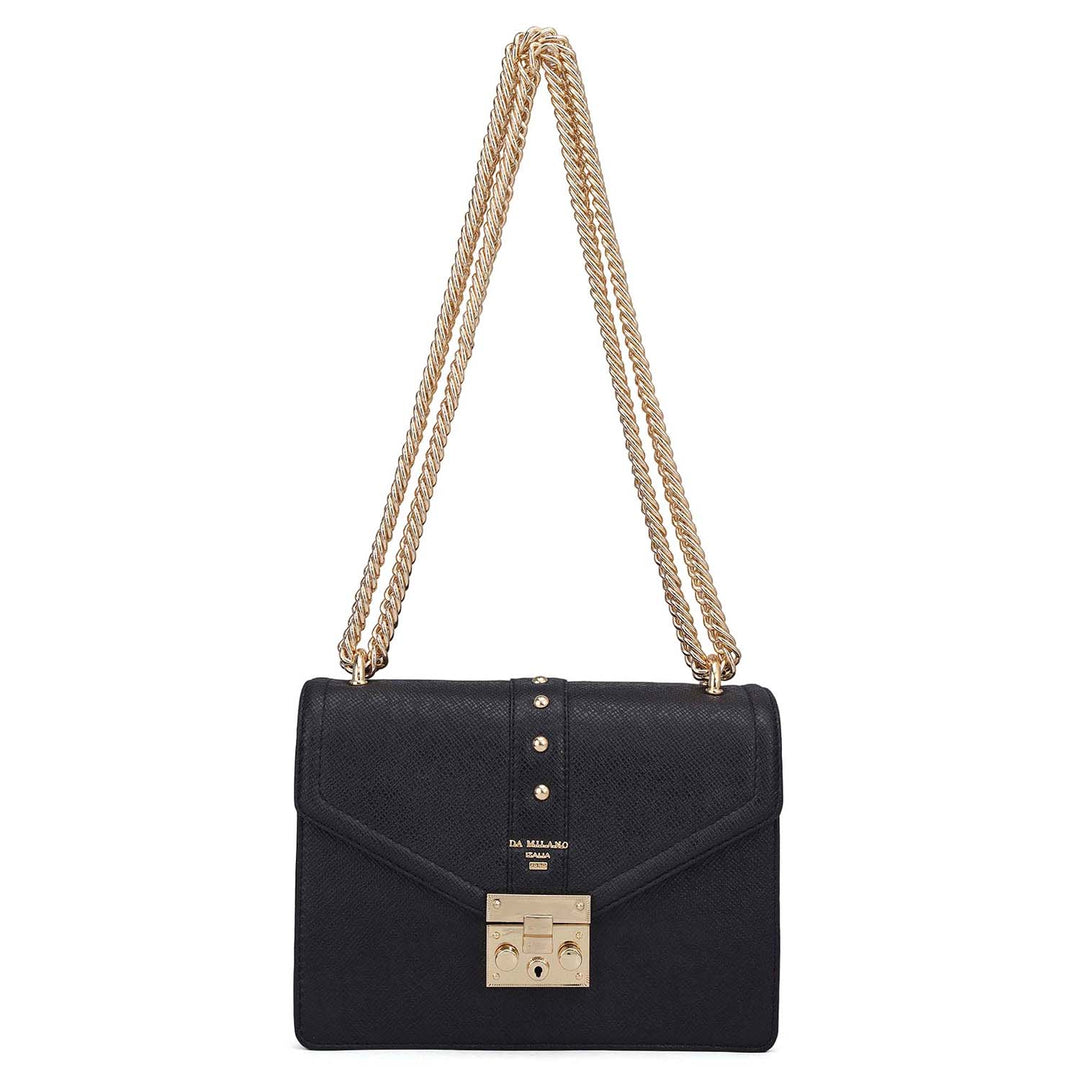 Small Franzy Leather Shoulder Bag - Black