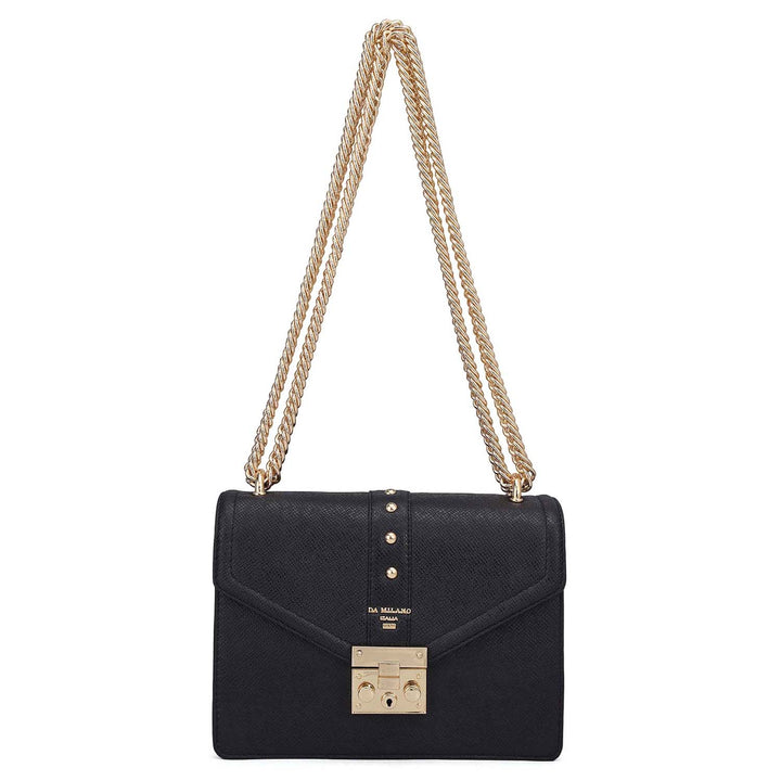 Small Franzy Leather Shoulder Bag - Black