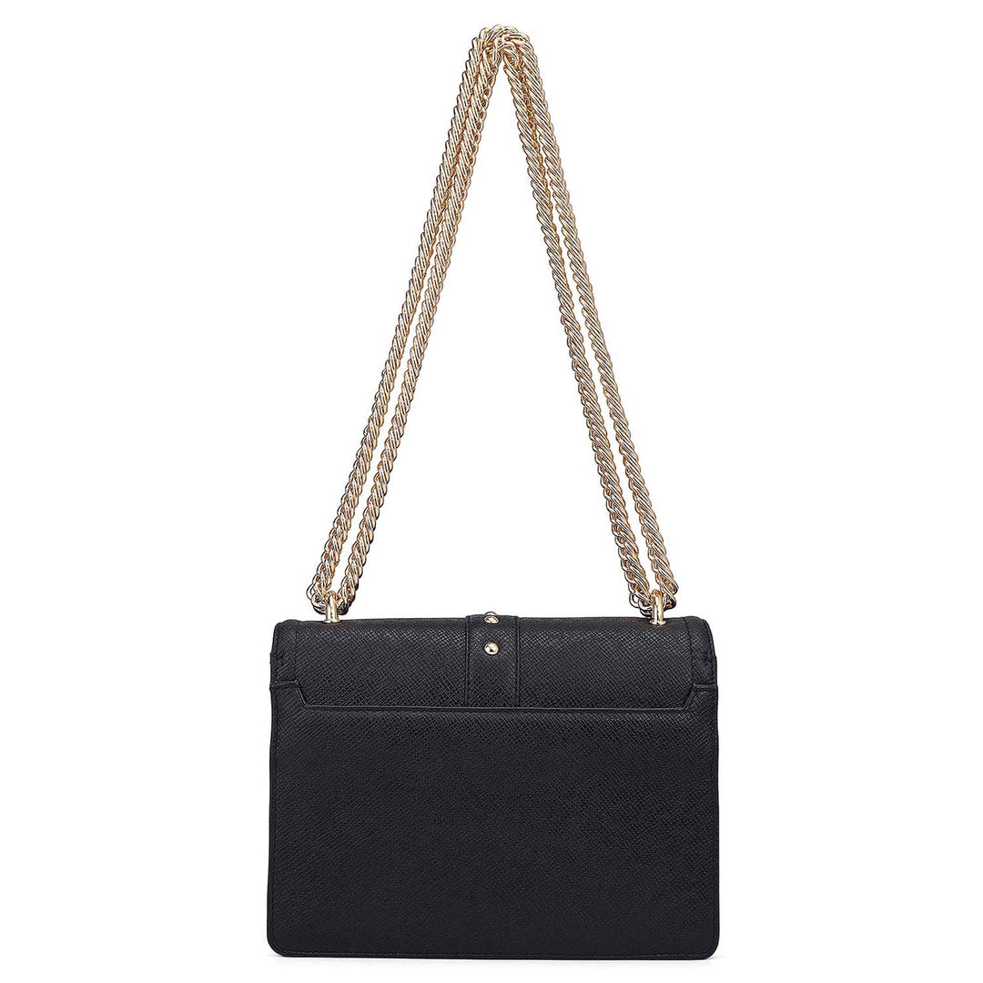 Small Franzy Leather Shoulder Bag - Black