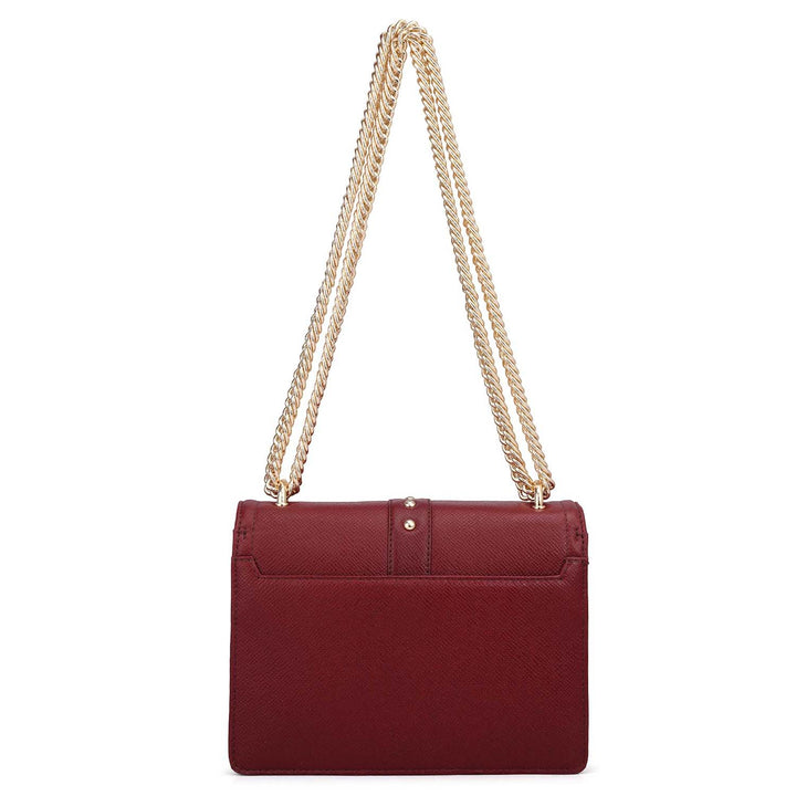 Small Franzy Leather Shoulder Bag - Cherry