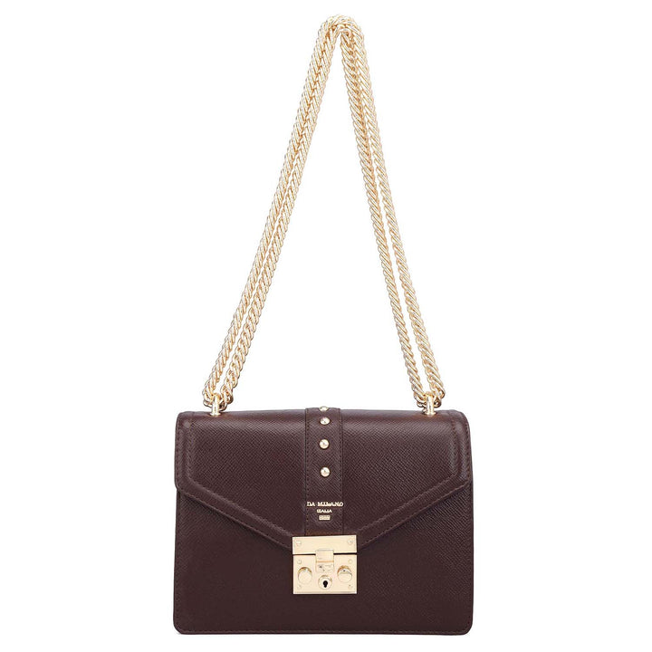 Small Franzy Leather Shoulder Bag - Chocolate