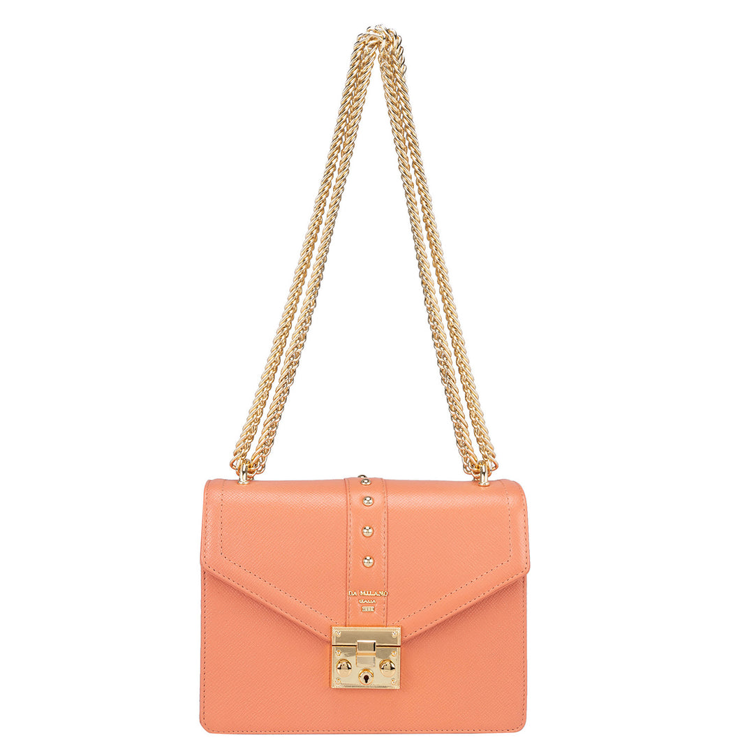Small Franzy Leather Shoulder Bag - Salmon