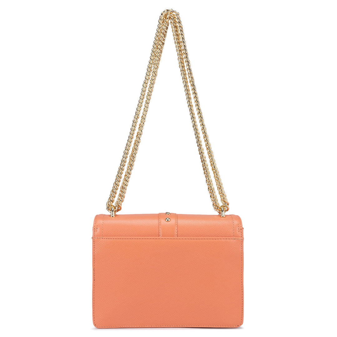 Small Franzy Leather Shoulder Bag - Salmon