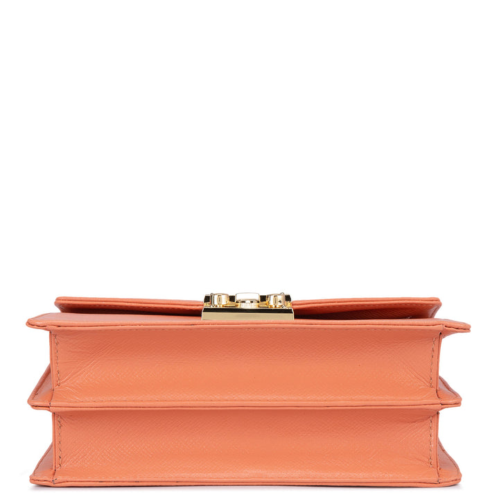 Small Franzy Leather Shoulder Bag - Salmon