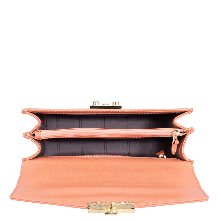 Small Franzy Leather Shoulder Bag - Salmon