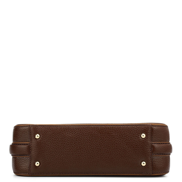 Small Wax Leather Baguette - Espresso