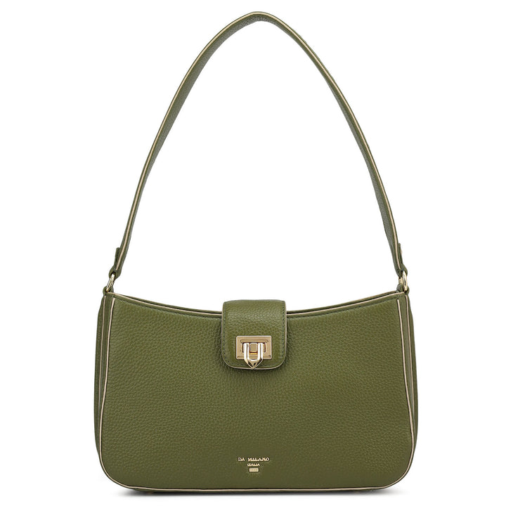 Small Wax Leather Baguette - Fern