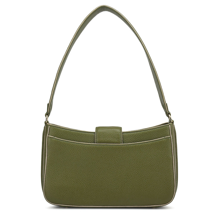 Small Wax Leather Baguette - Fern