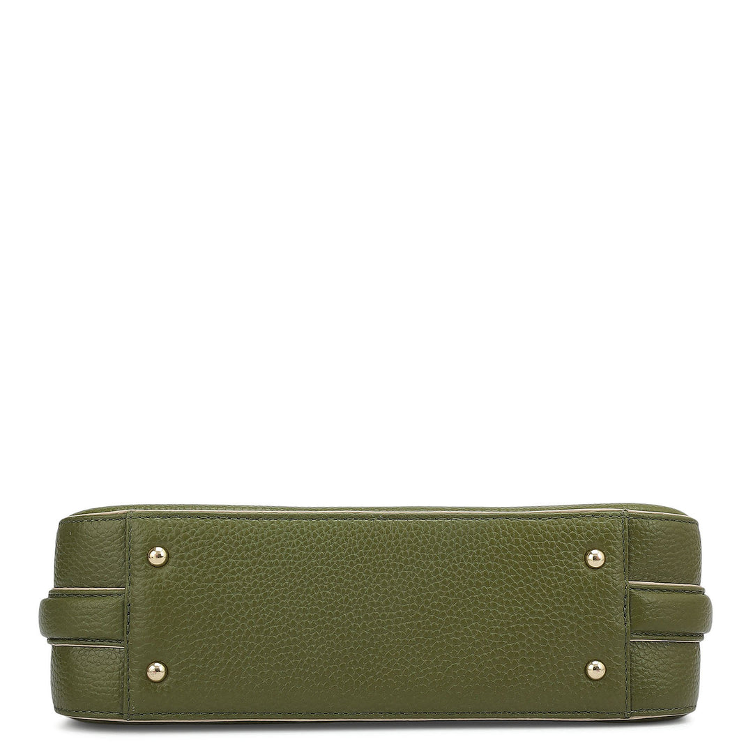 Small Wax Leather Baguette - Fern