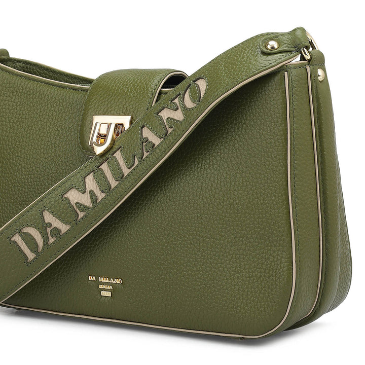 Small Wax Leather Baguette - Fern