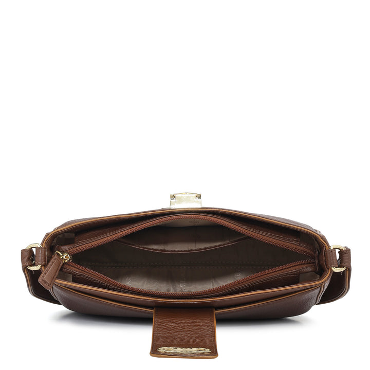 Small Wax Leather Baguette - Espresso