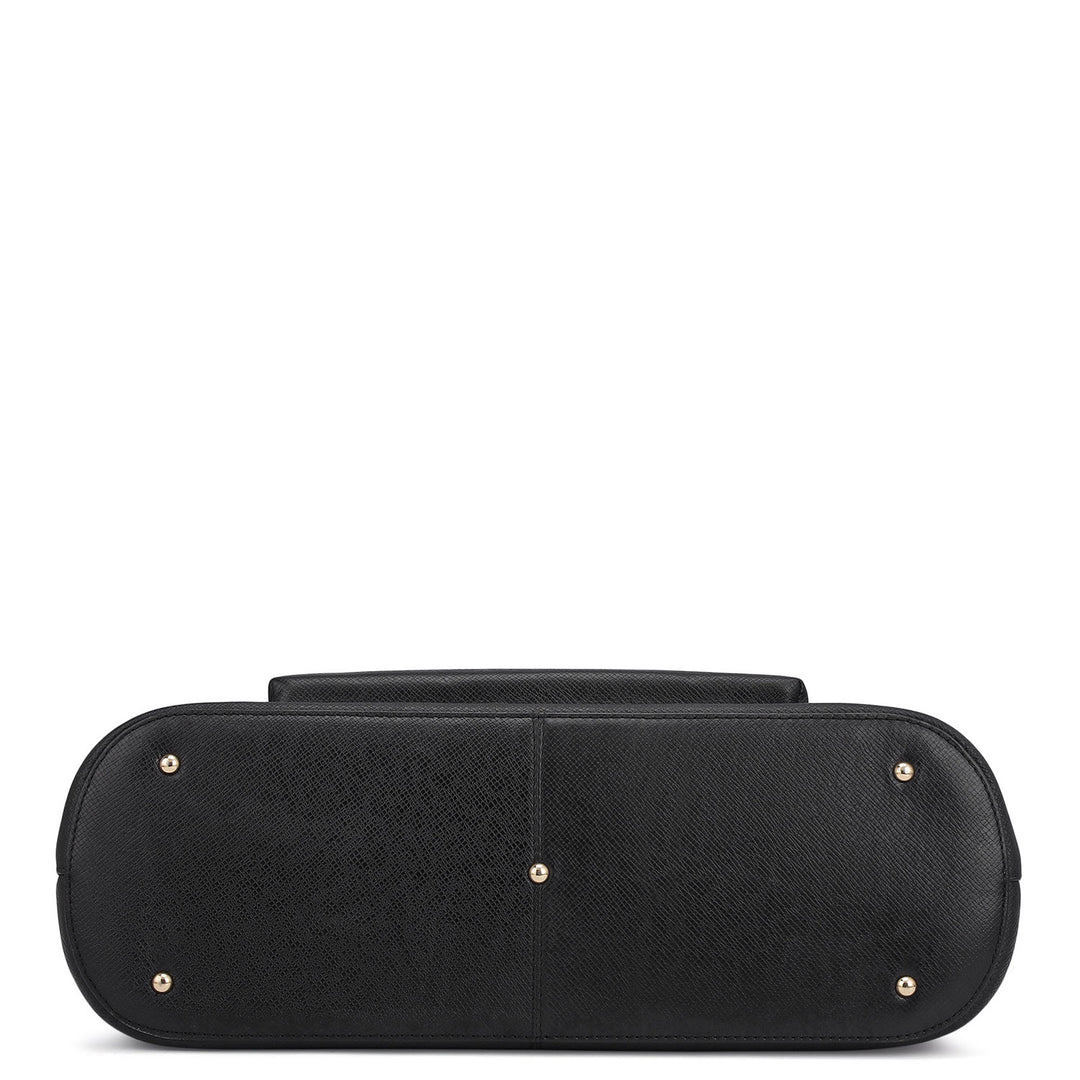 Large Franzy Leather Tote - Black