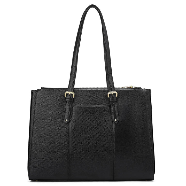 Large Franzy Leather Shoulder Bag - Black
