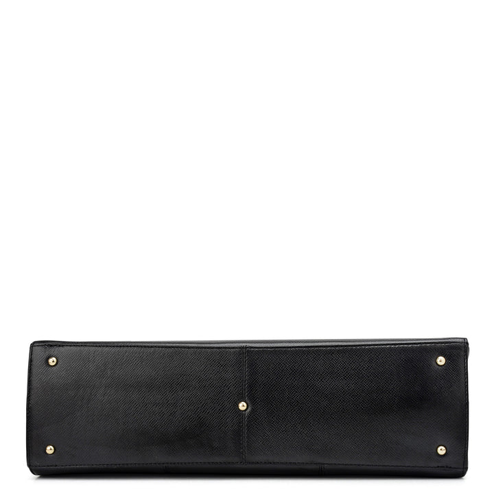 Large Franzy Leather Shoulder Bag - Black