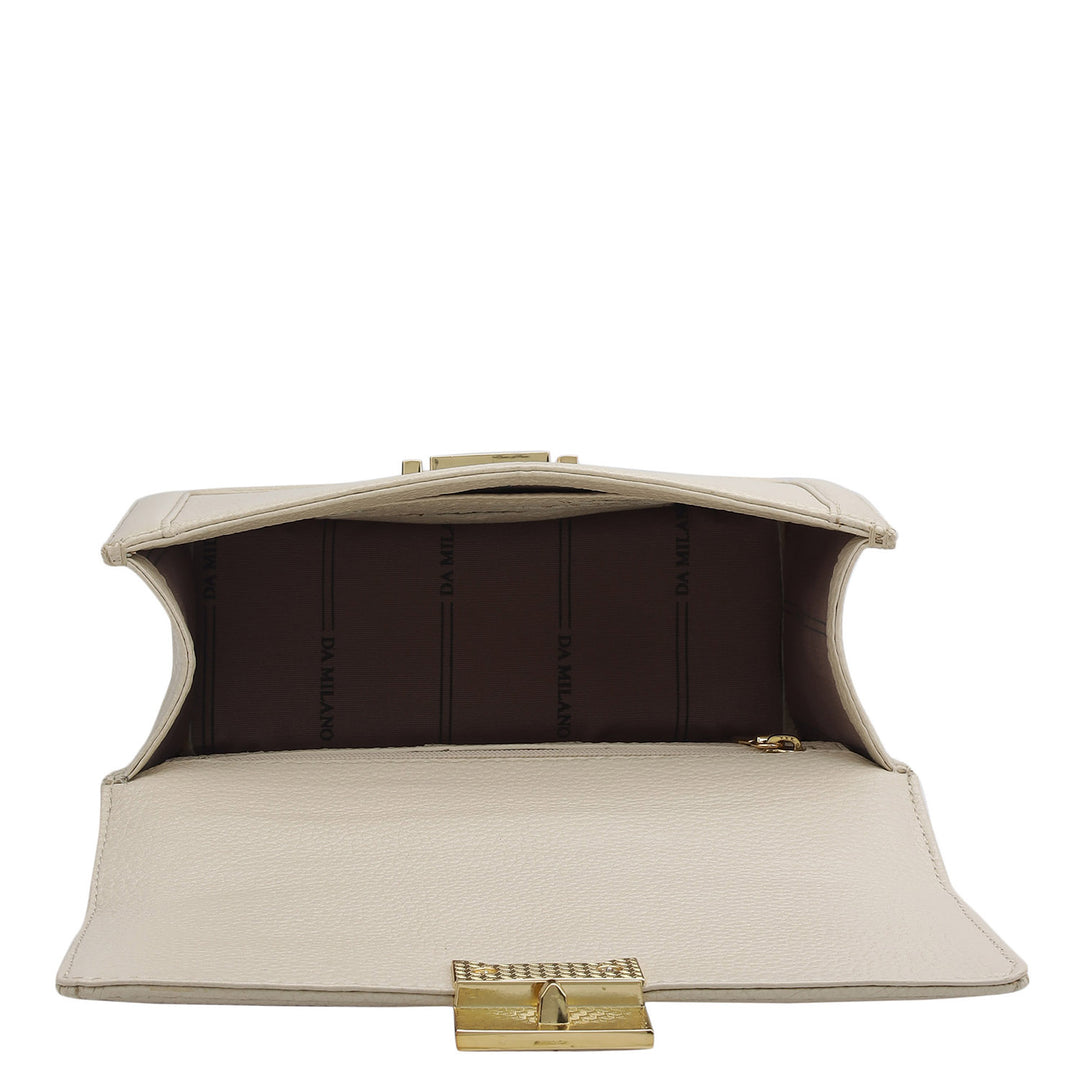 Small Wax Leather Shoulder Bag - Butter