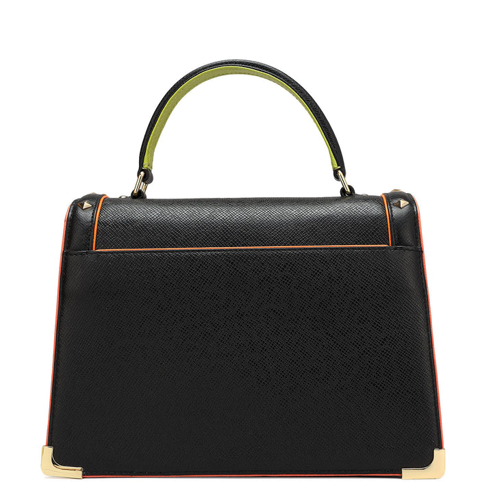 Small Franzy Leather Satchel - Black