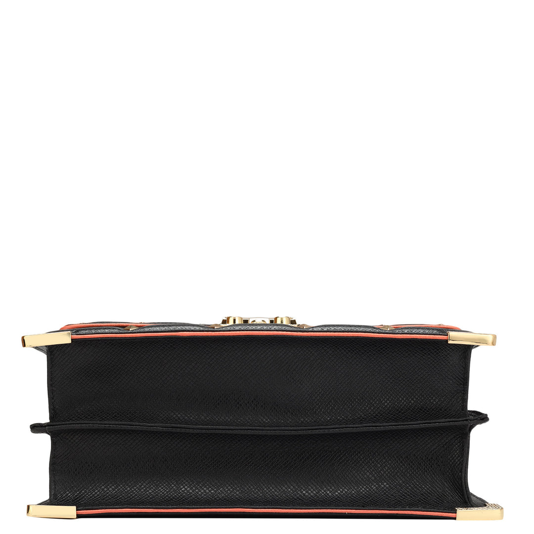 Small Franzy Leather Satchel - Black