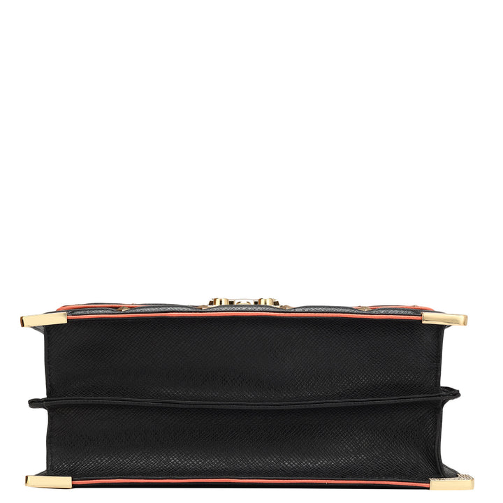 Small Franzy Leather Satchel - Black