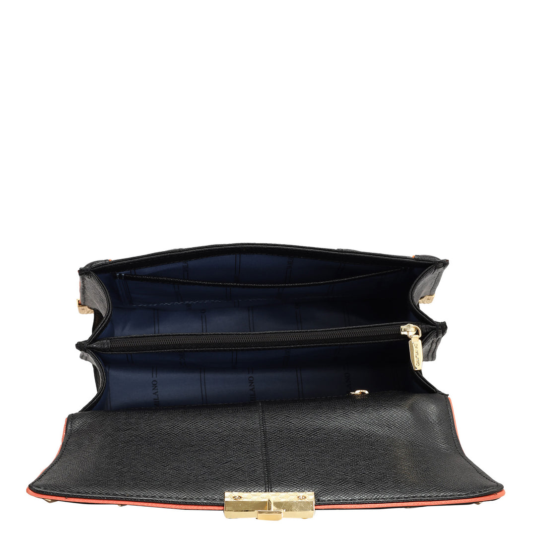 Small Franzy Leather Satchel - Black