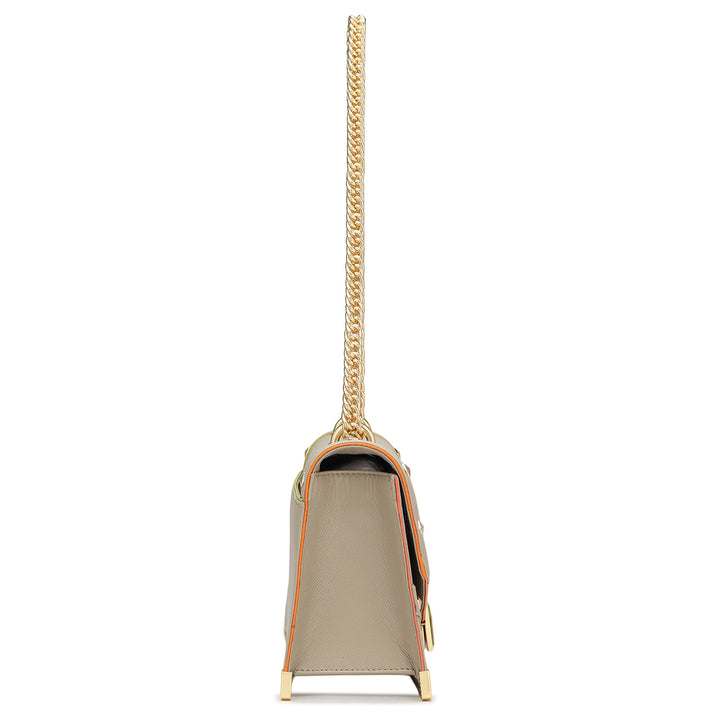 Small Franzy Leather Shoulder Bag - Chalk