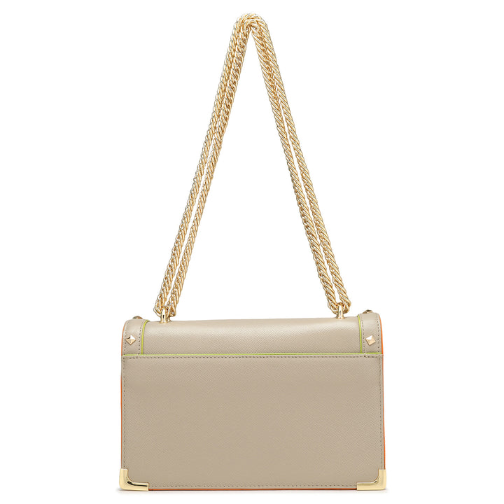Small Franzy Leather Shoulder Bag - Chalk