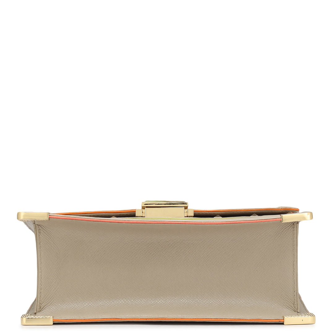 Small Franzy Leather Shoulder Bag - Chalk
