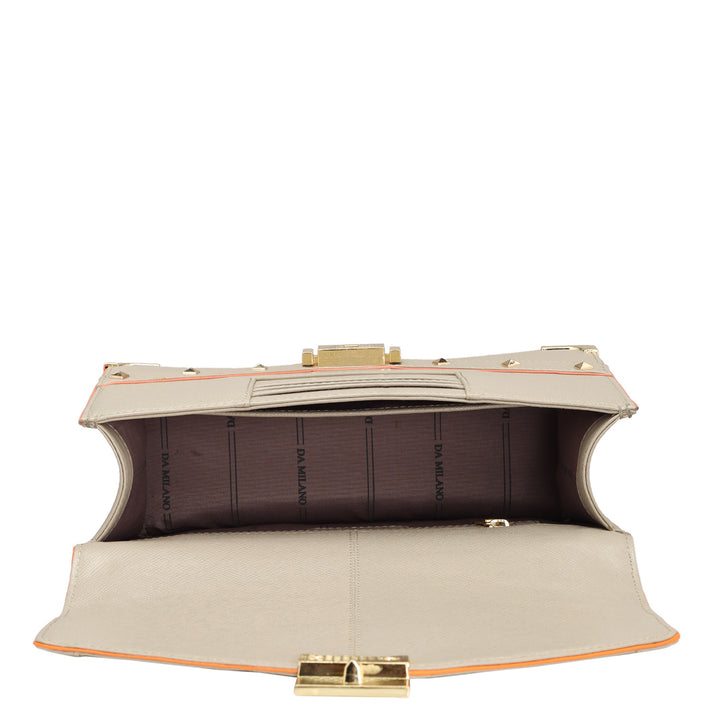 Small Franzy Leather Shoulder Bag - Chalk